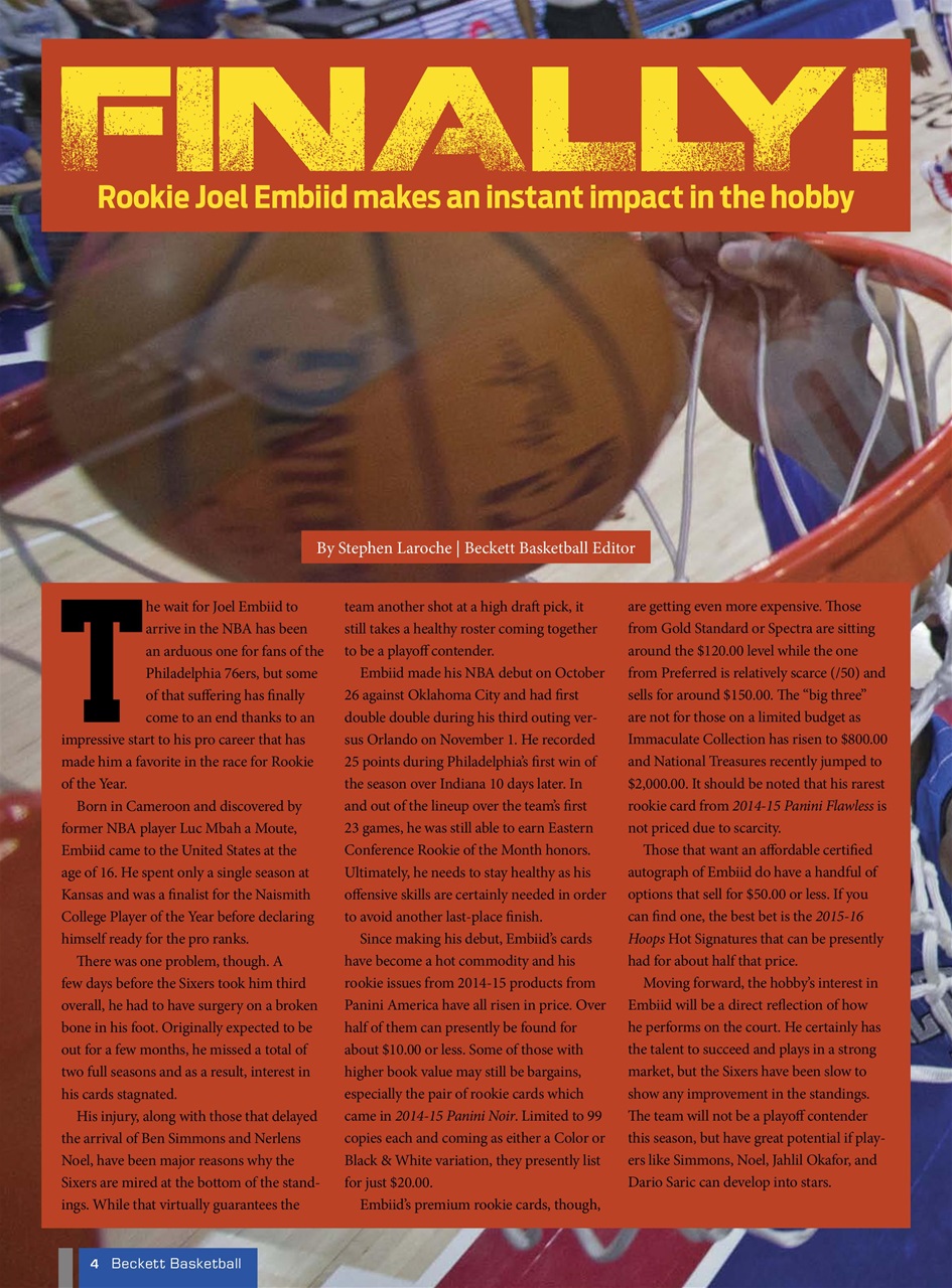 Beckett Basketball Magazine Preview Pages