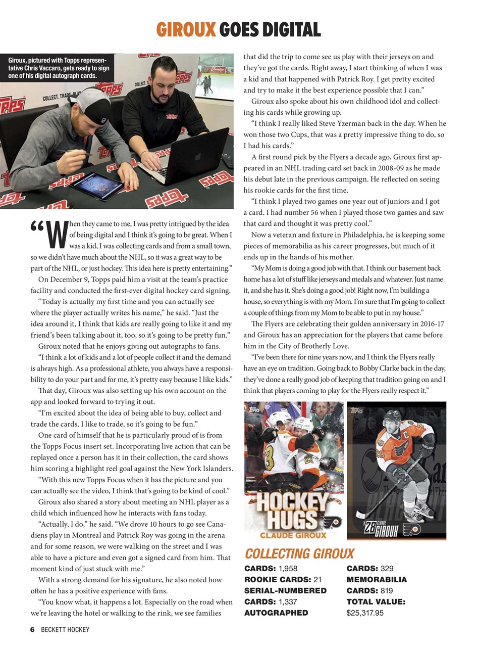 Beckett Hockey Magazine Preview Pages