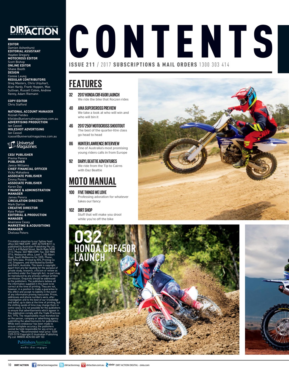 Dirt Action Preview Pages