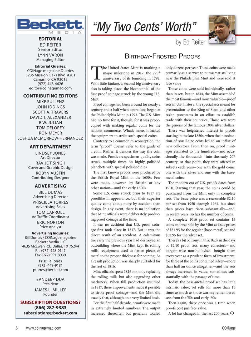 COINage Magazine Preview Pages