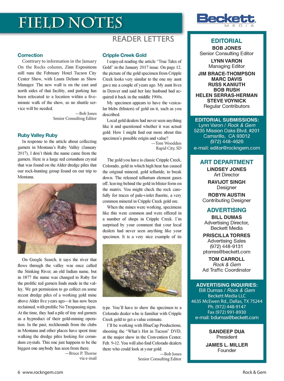 Rock&Gem Magazine Preview Pages