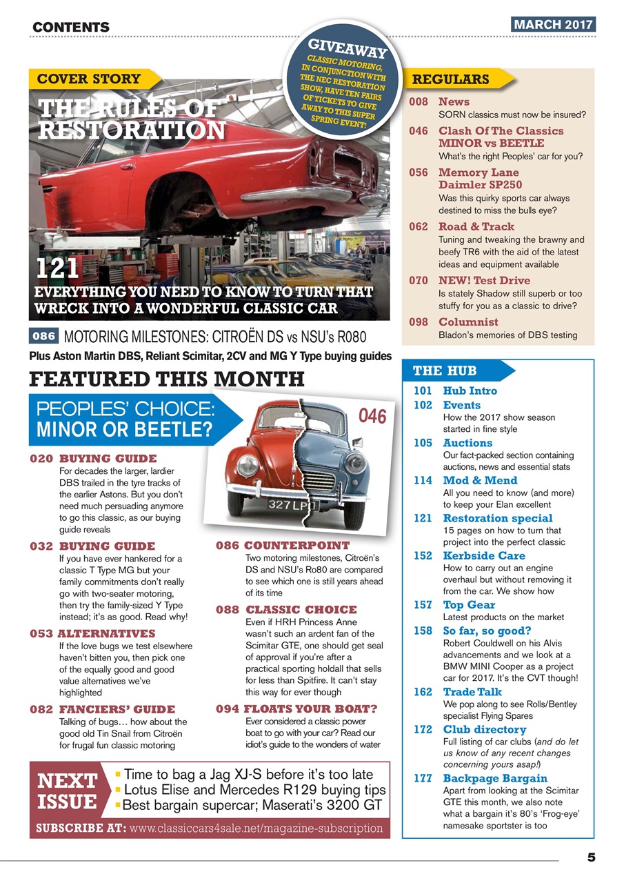 Classic Motoring Preview Pages