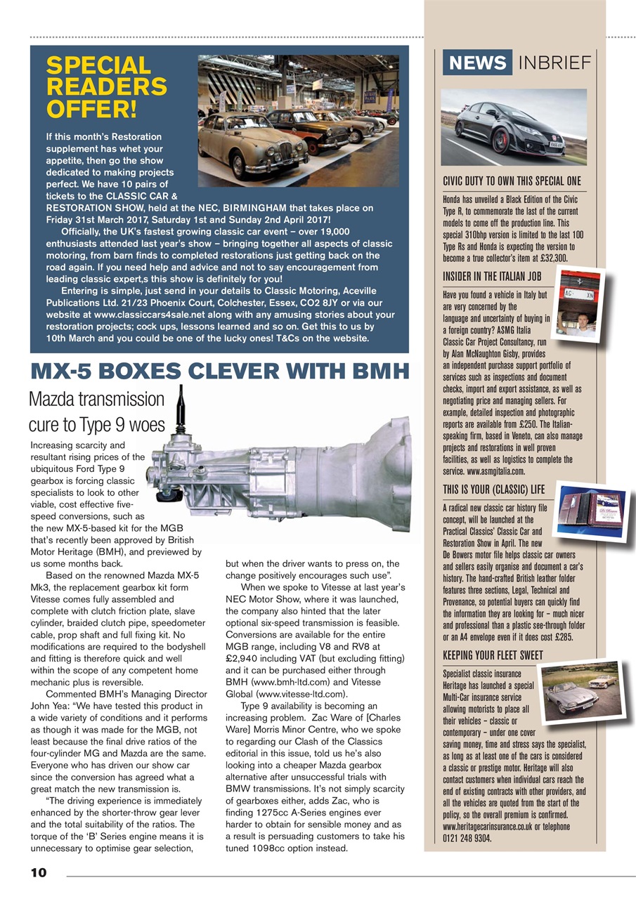 Classic Motoring Preview Pages