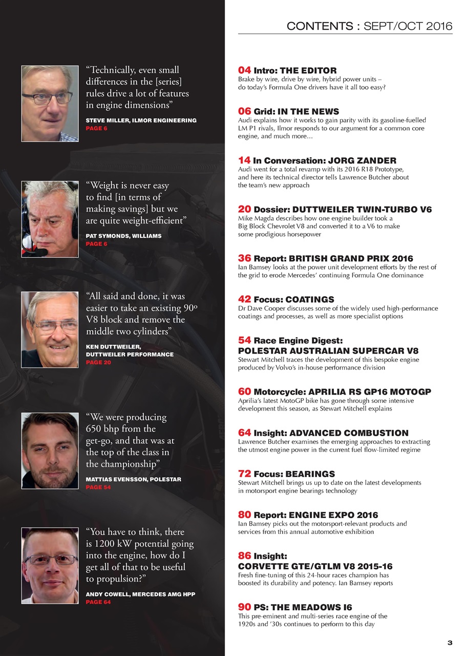 Race Engine Technology Preview Pages