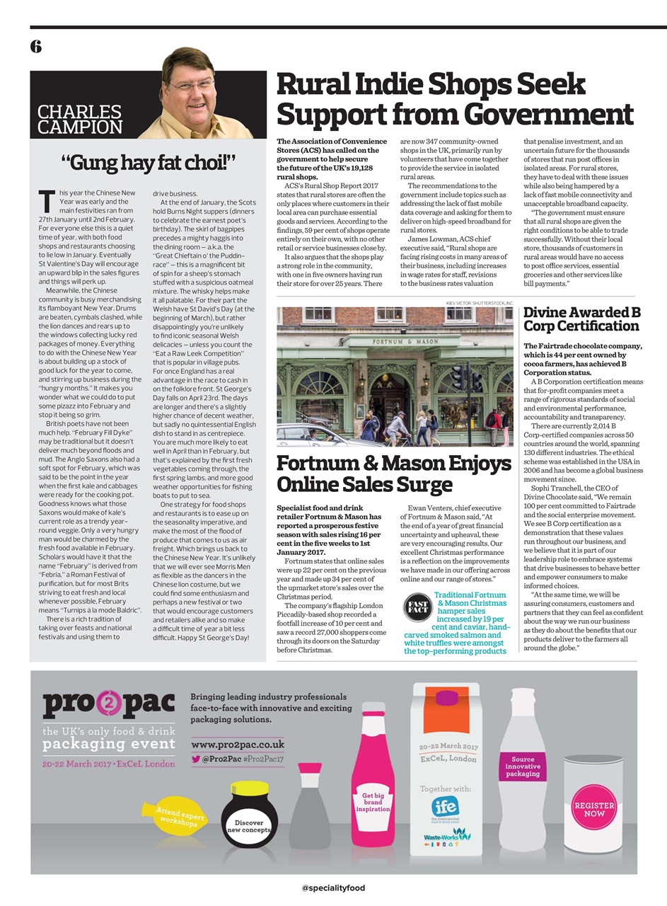 Speciality Food Preview Pages