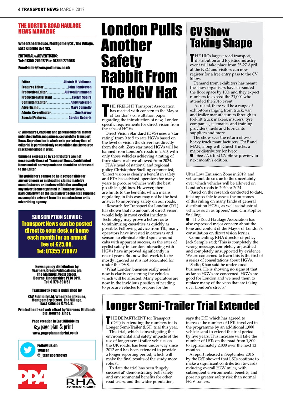 Transport News Preview Pages