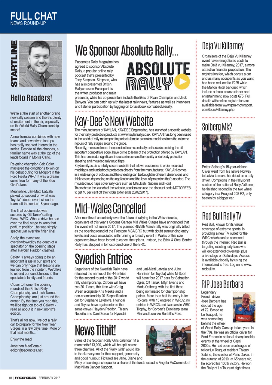 Pacenotes Rally magazine Preview Pages