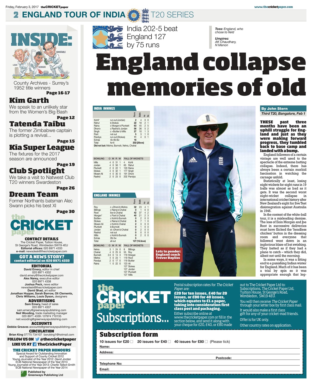 The Cricket Paper Preview Pages