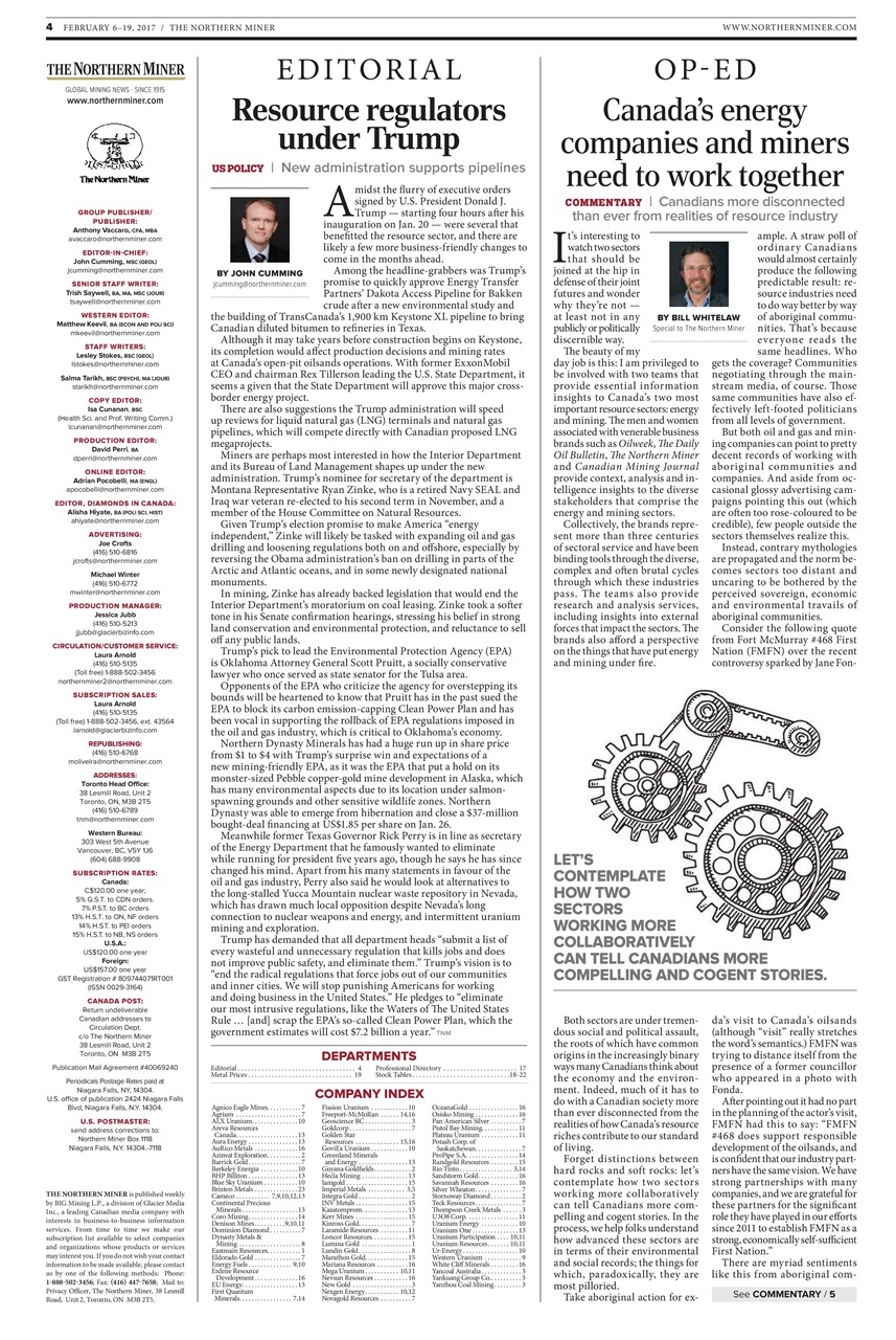 The Northern Miner Preview Pages