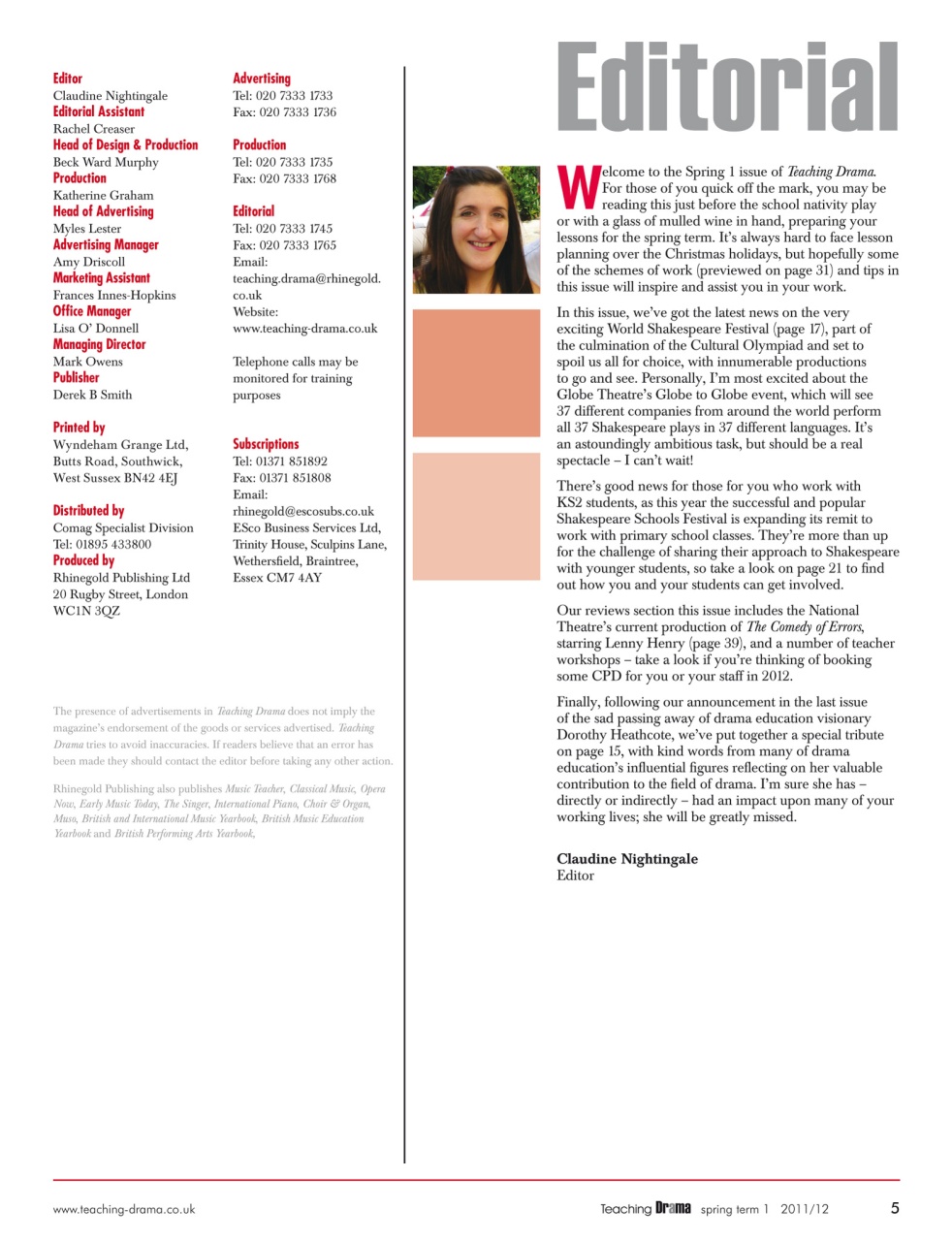 Drama and Theatre Preview Pages