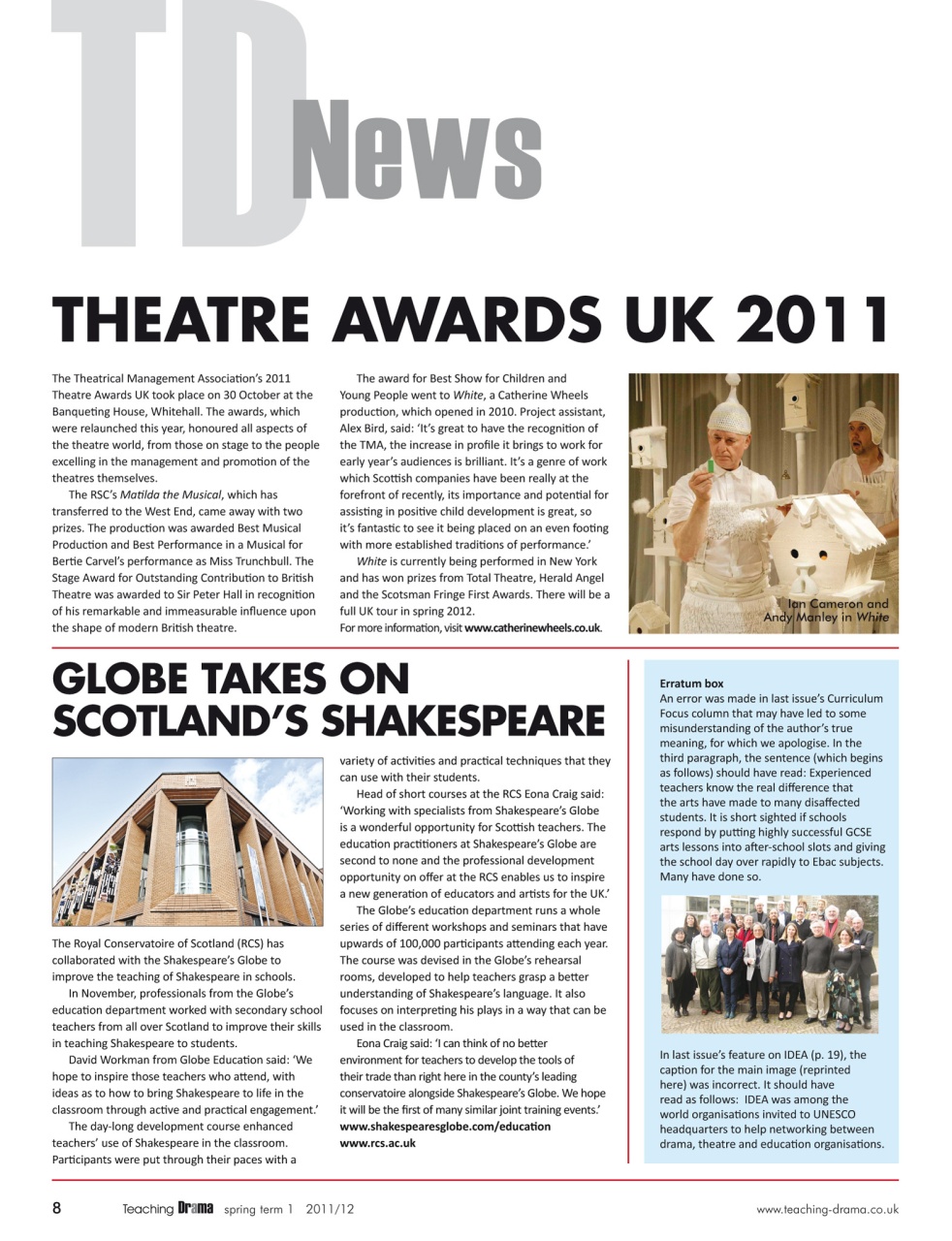 Drama and Theatre Preview Pages