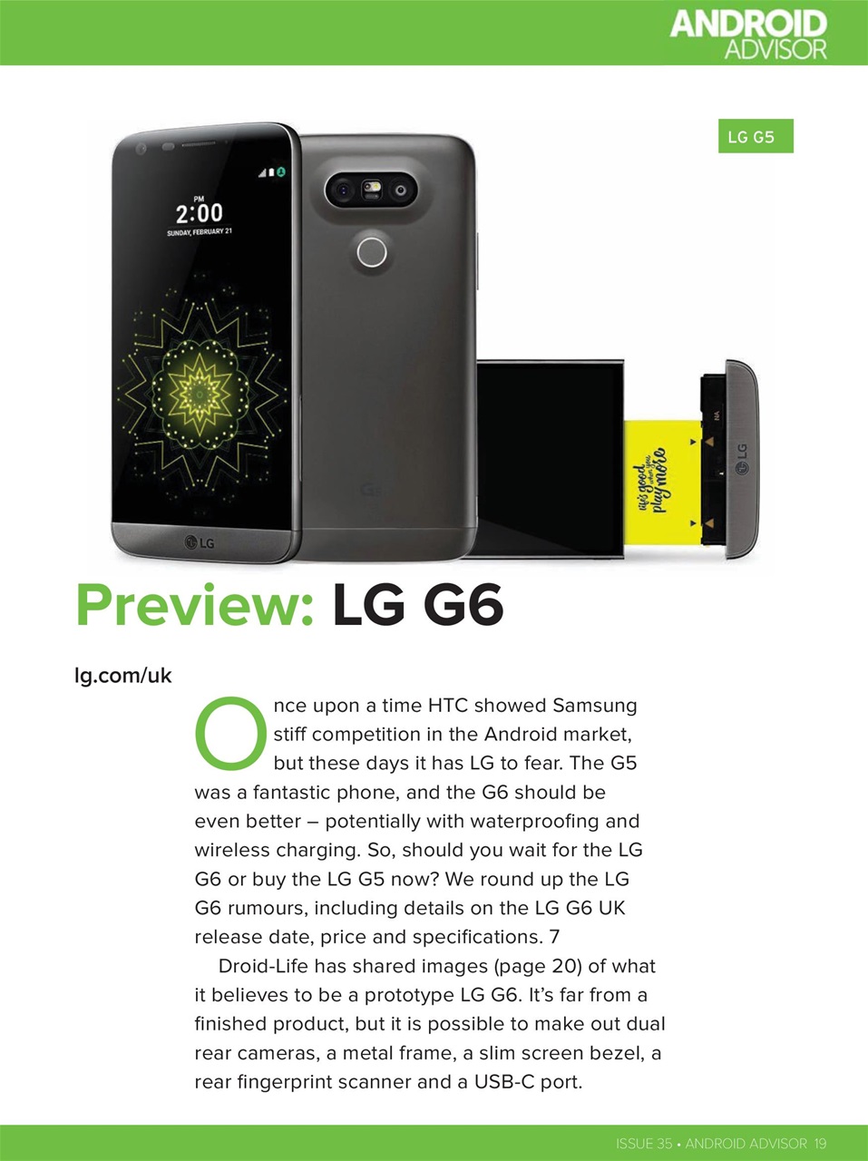 Android Advisor Preview Pages