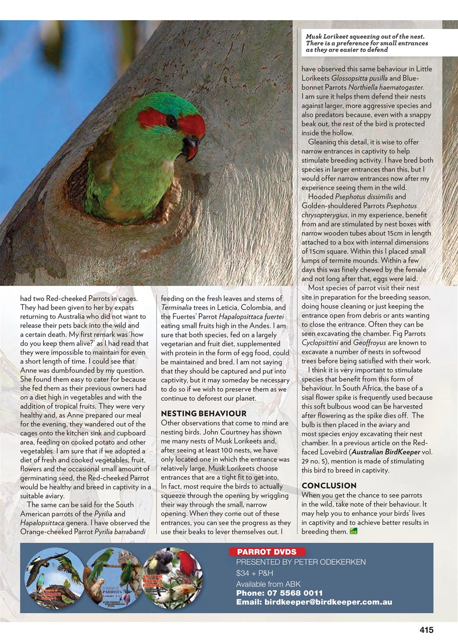 Australian Birdkeeper Magazine Preview Pages