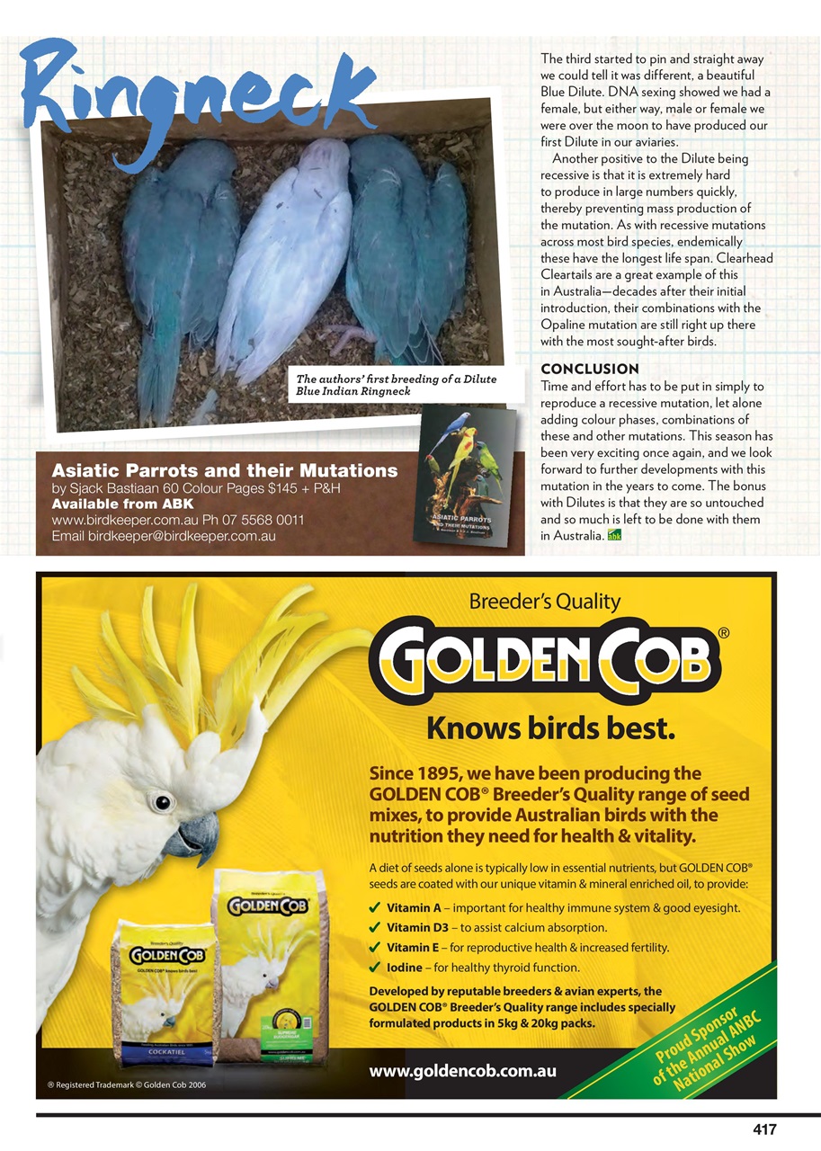 Australian Birdkeeper Magazine Preview Pages
