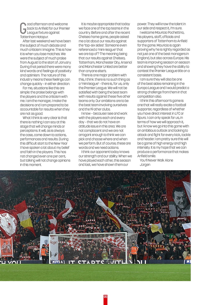 Liverpool FC Programmes Preview Pages