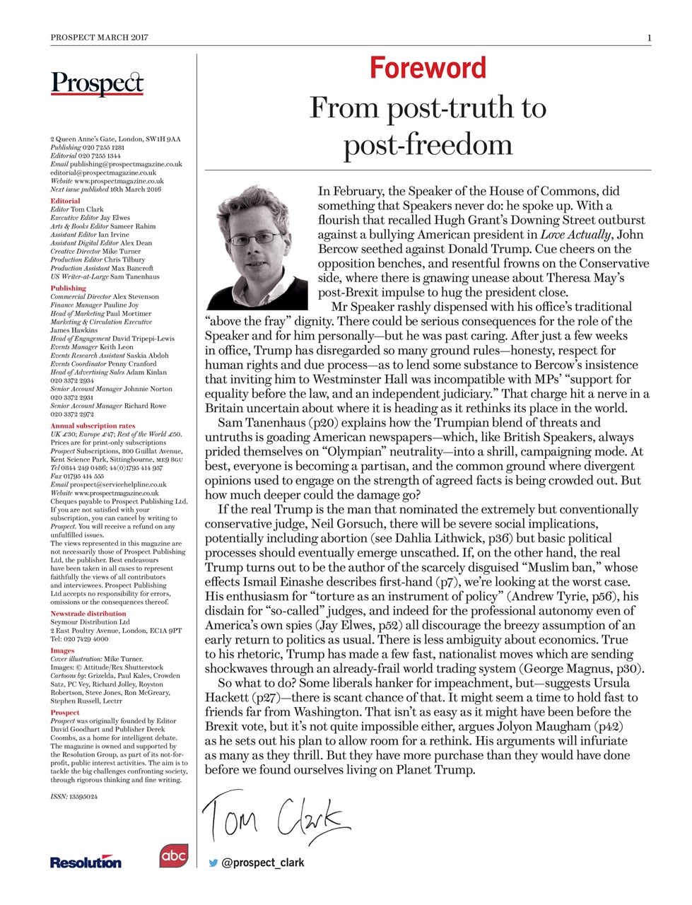 Prospect Magazine Preview Pages