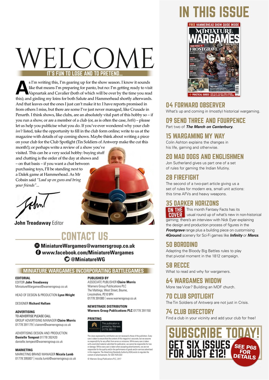 Miniature Wargames Preview Pages