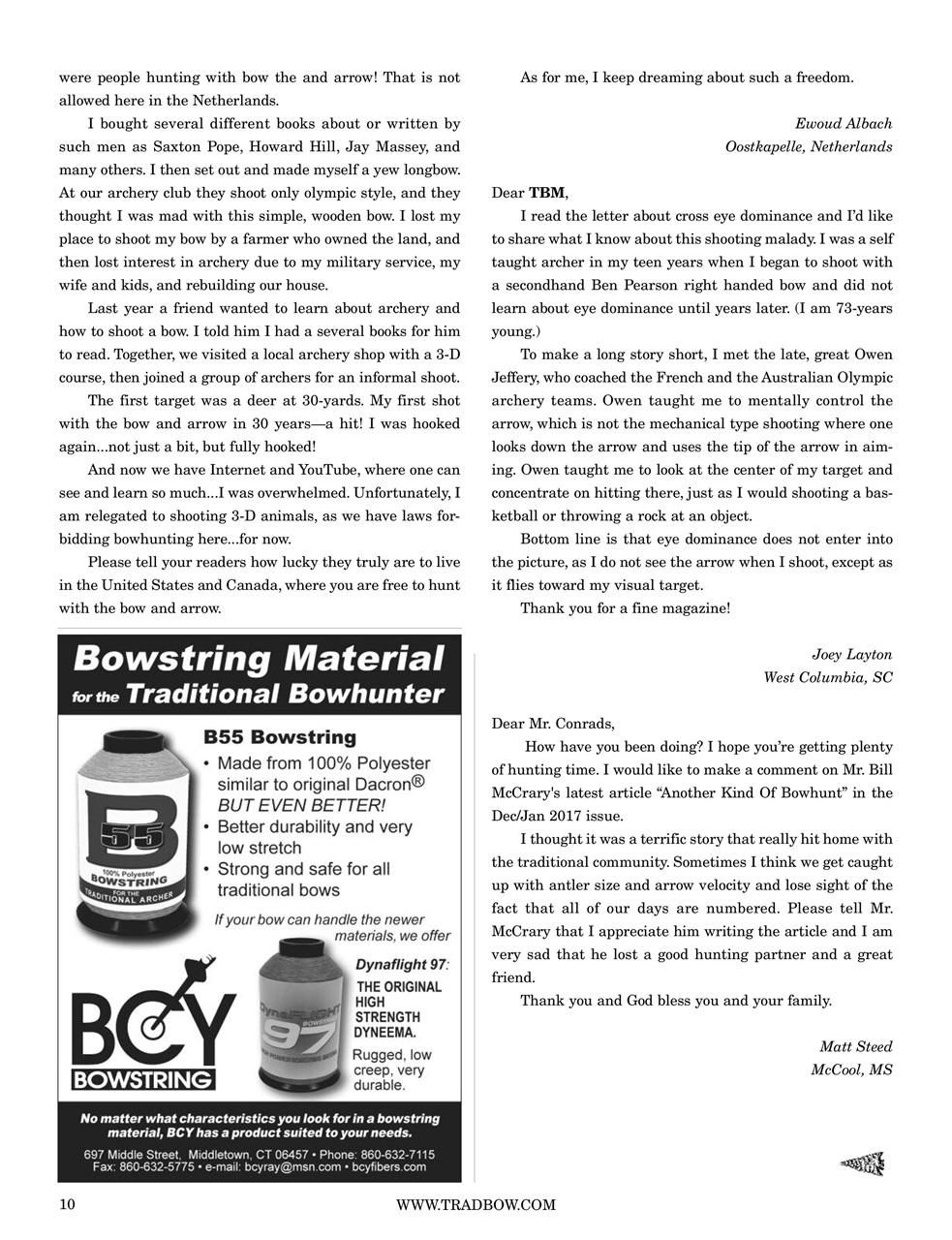 Traditional Bowhunter Magazine Preview Pages