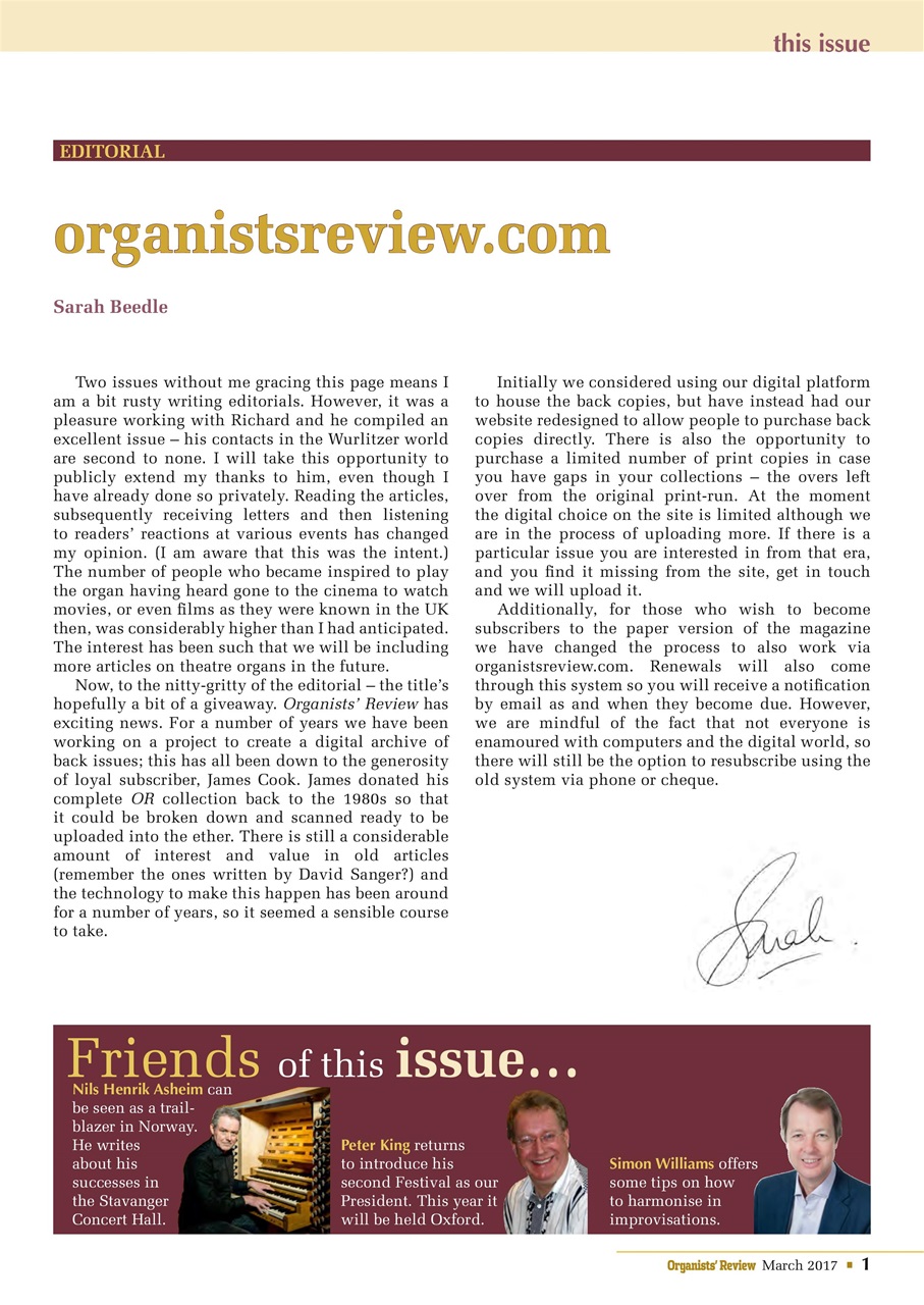 Organists' Review Preview Pages