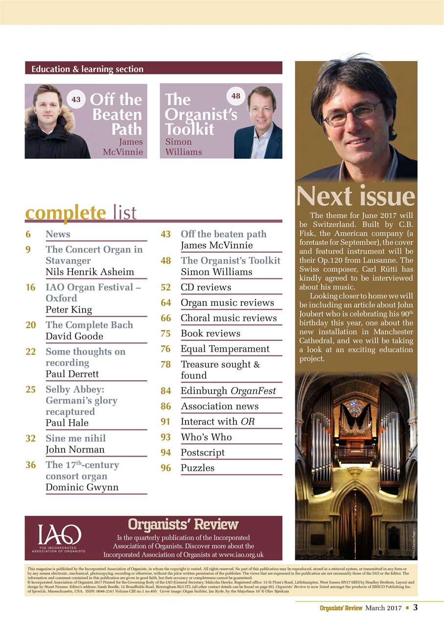 Organists' Review Preview Pages