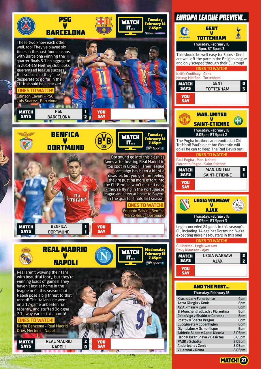 Match Preview Pages