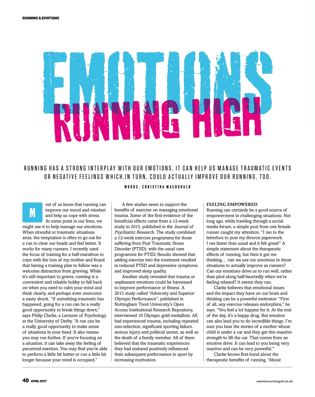 Women’s Running Preview Pages