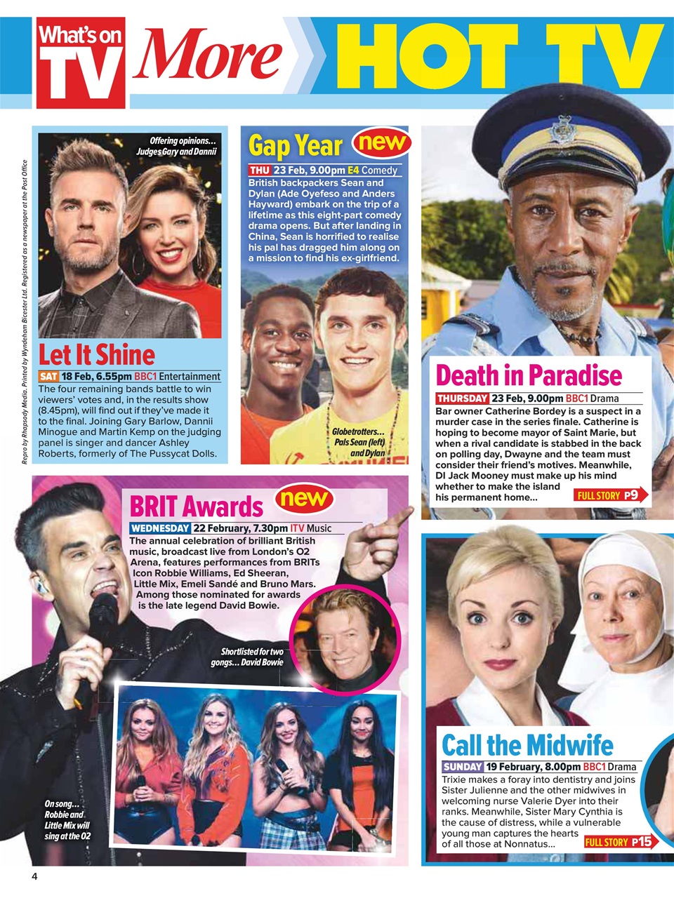 What's on TV Preview Pages
