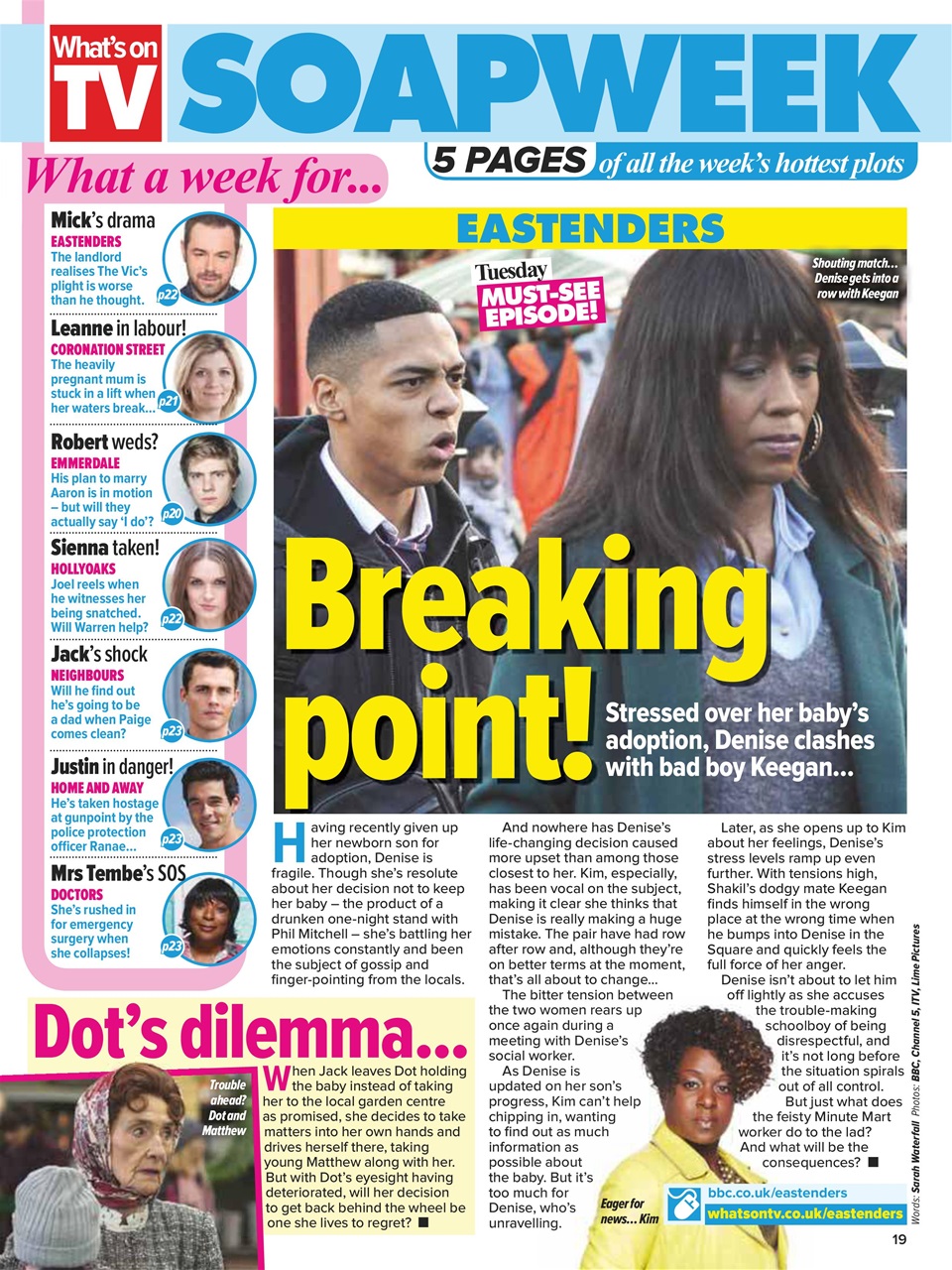 What's on TV Preview Pages