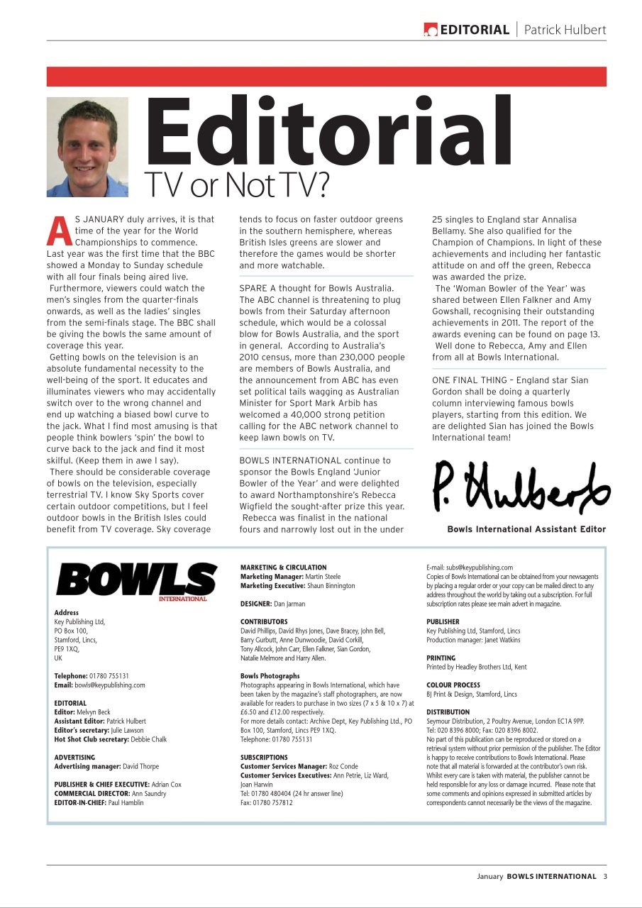 Bowls International Preview Pages