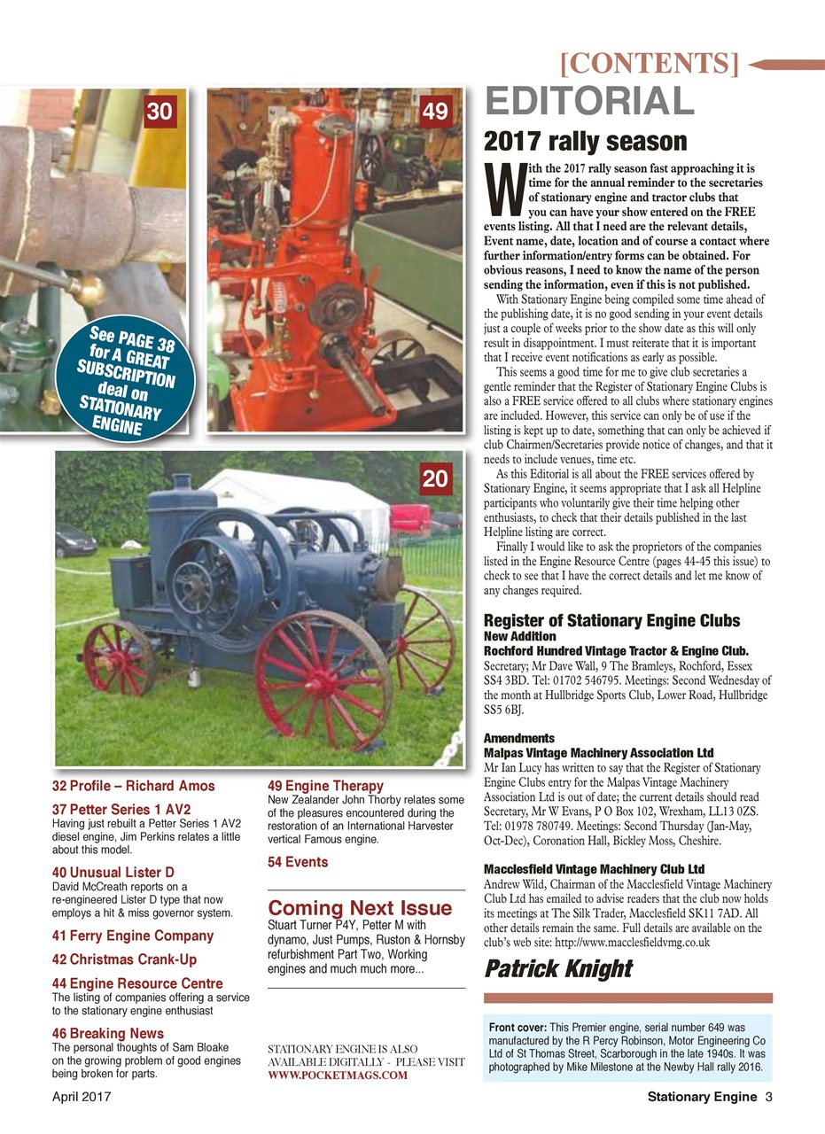 Stationary Engine Preview Pages