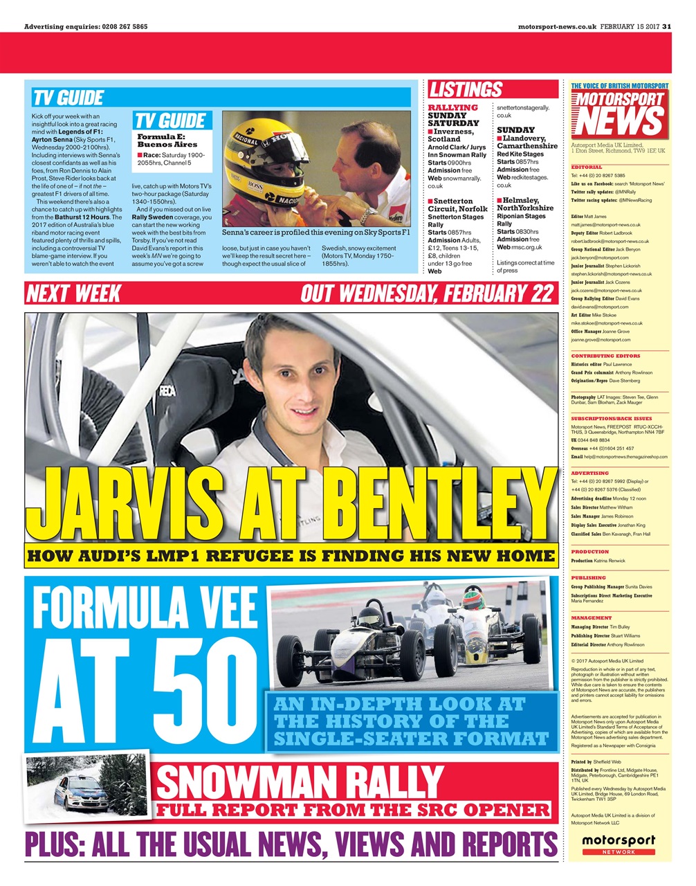 Motorsport News Preview Pages