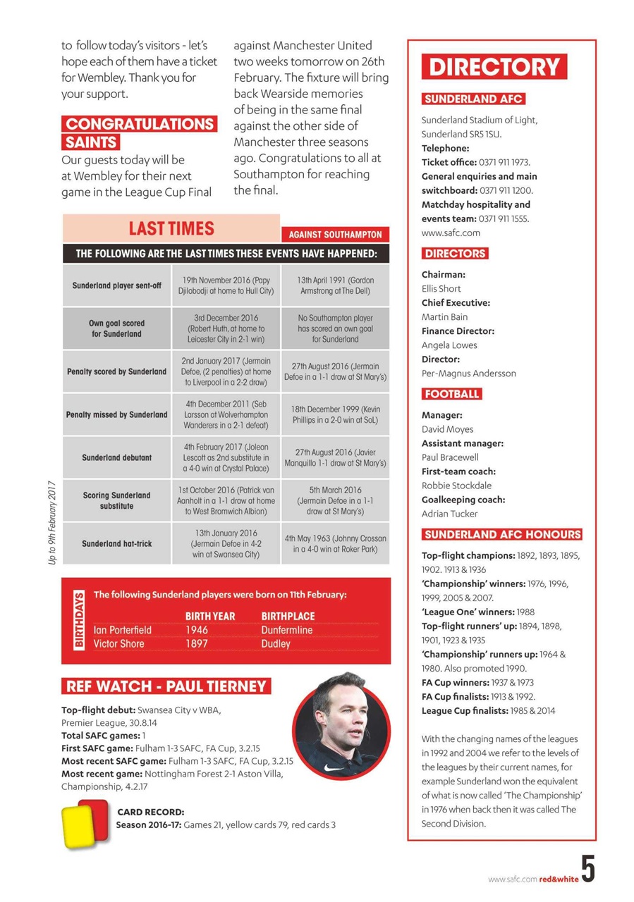 Sunderland FC Preview Pages