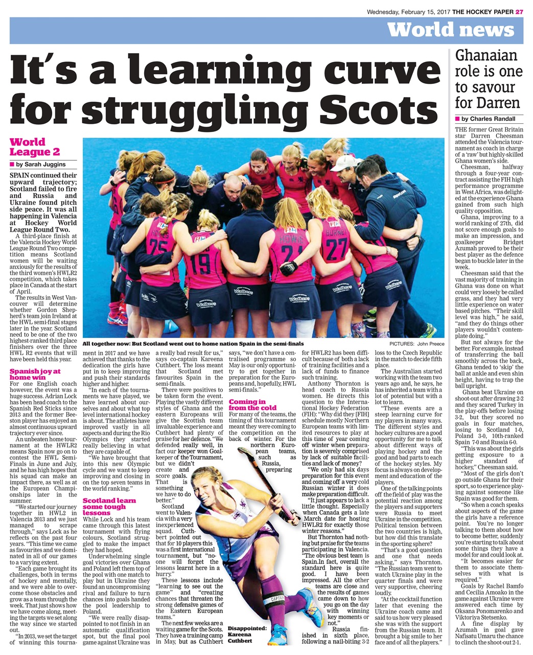 The Hockey Paper Preview Pages