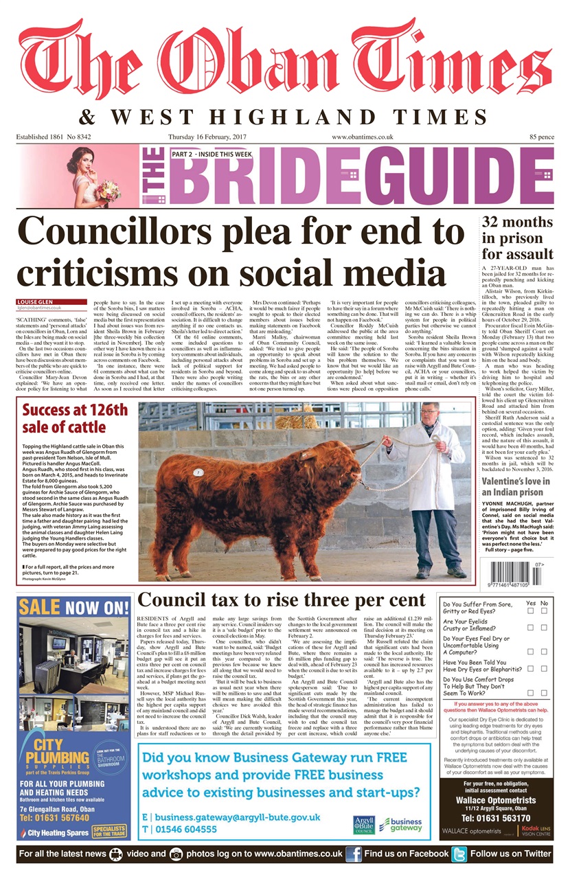 The Oban Times & Lochaber Times Preview Pages