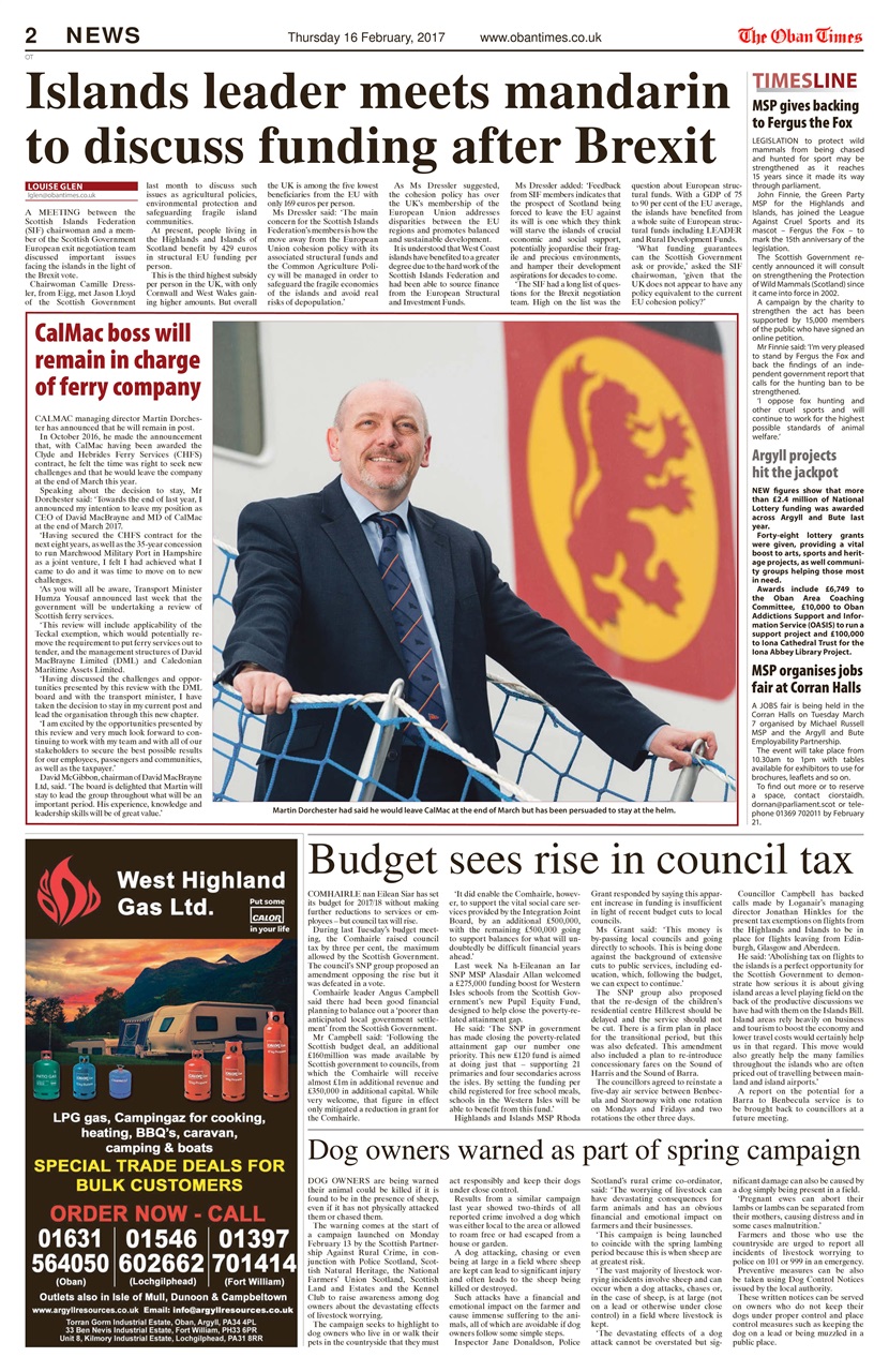 The Oban Times & Lochaber Times Preview Pages