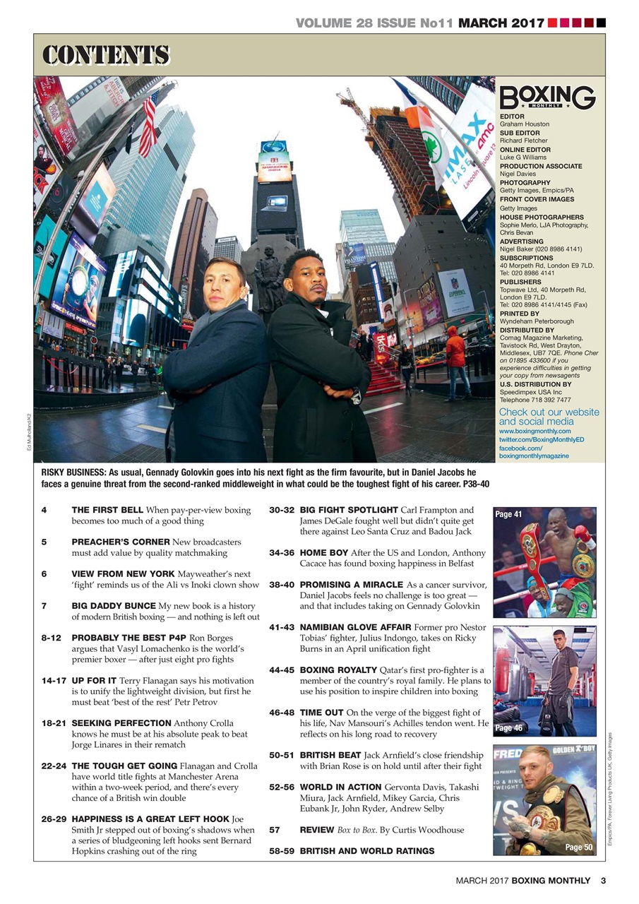 Boxing Monthly Preview Pages