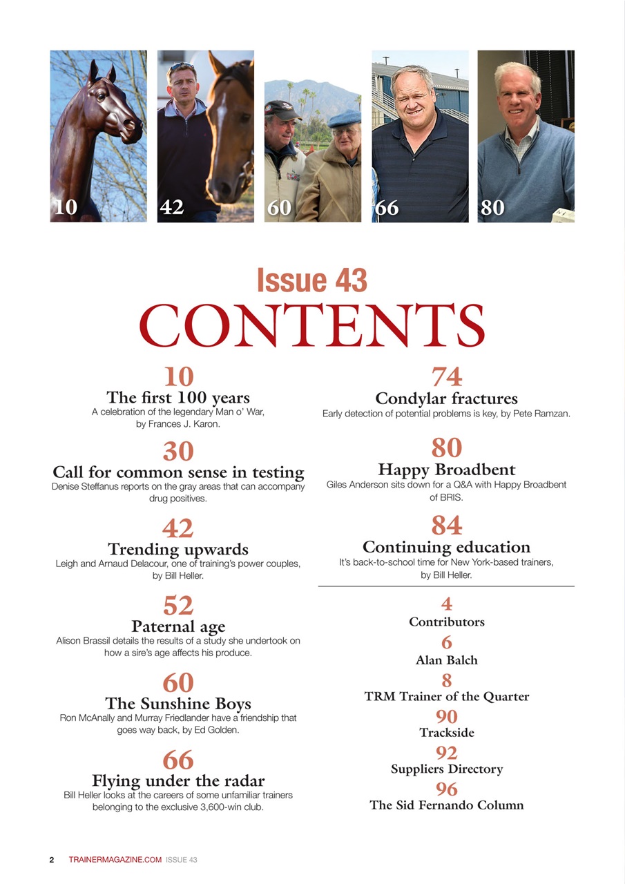 North American Trainer Magazine - horse racing Preview Pages