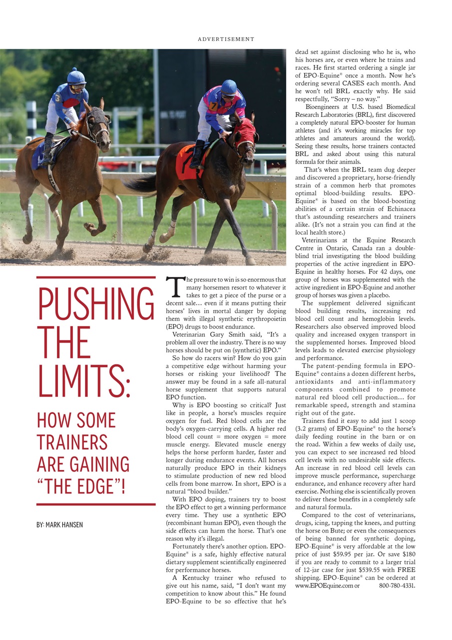 North American Trainer Magazine - horse racing Preview Pages