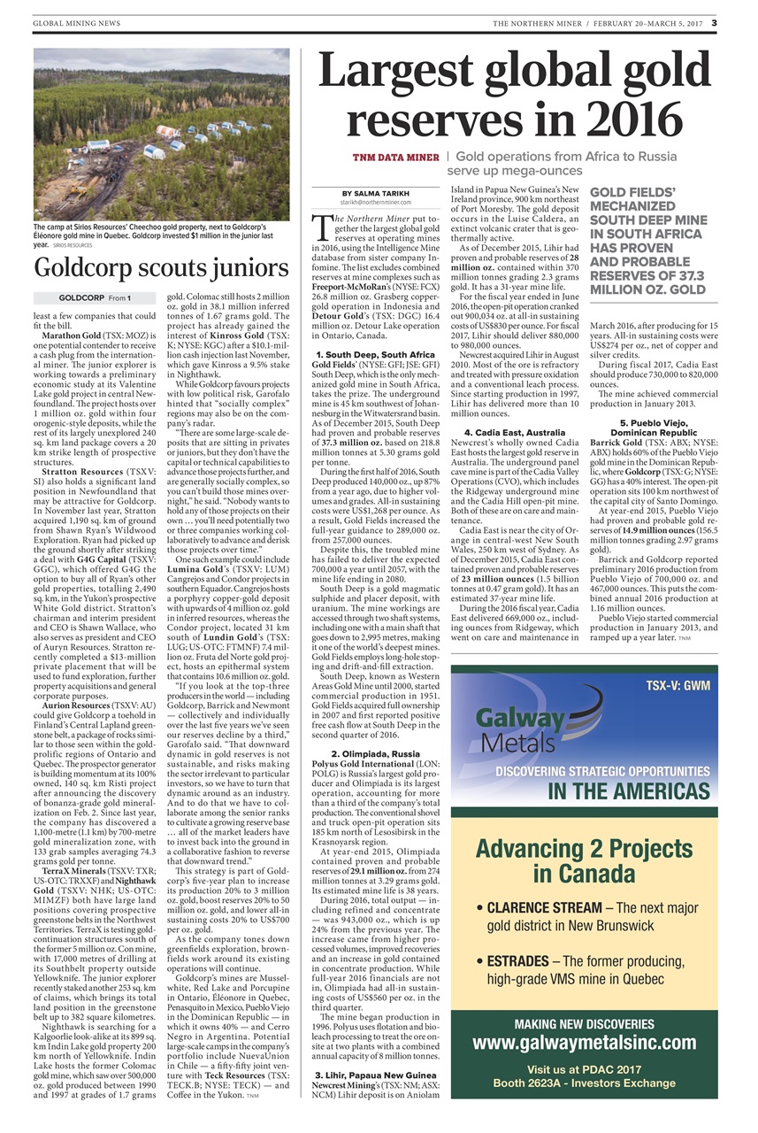 The Northern Miner Preview Pages