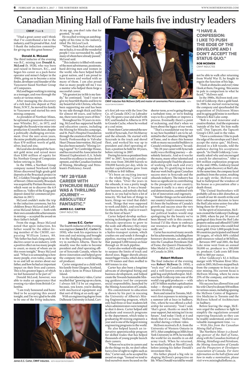 The Northern Miner Preview Pages