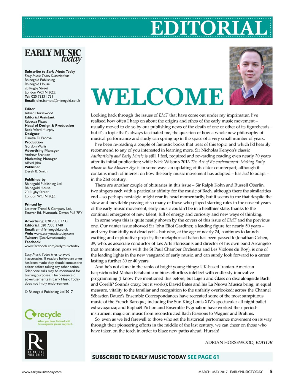 Early Music Today Preview Pages