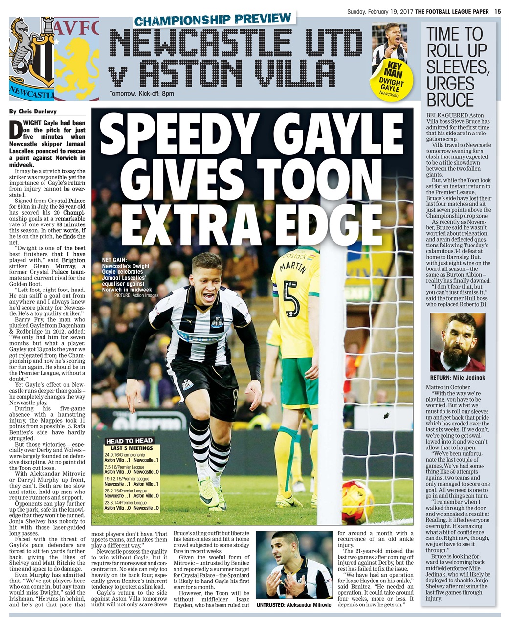 The Football League Paper Preview Pages