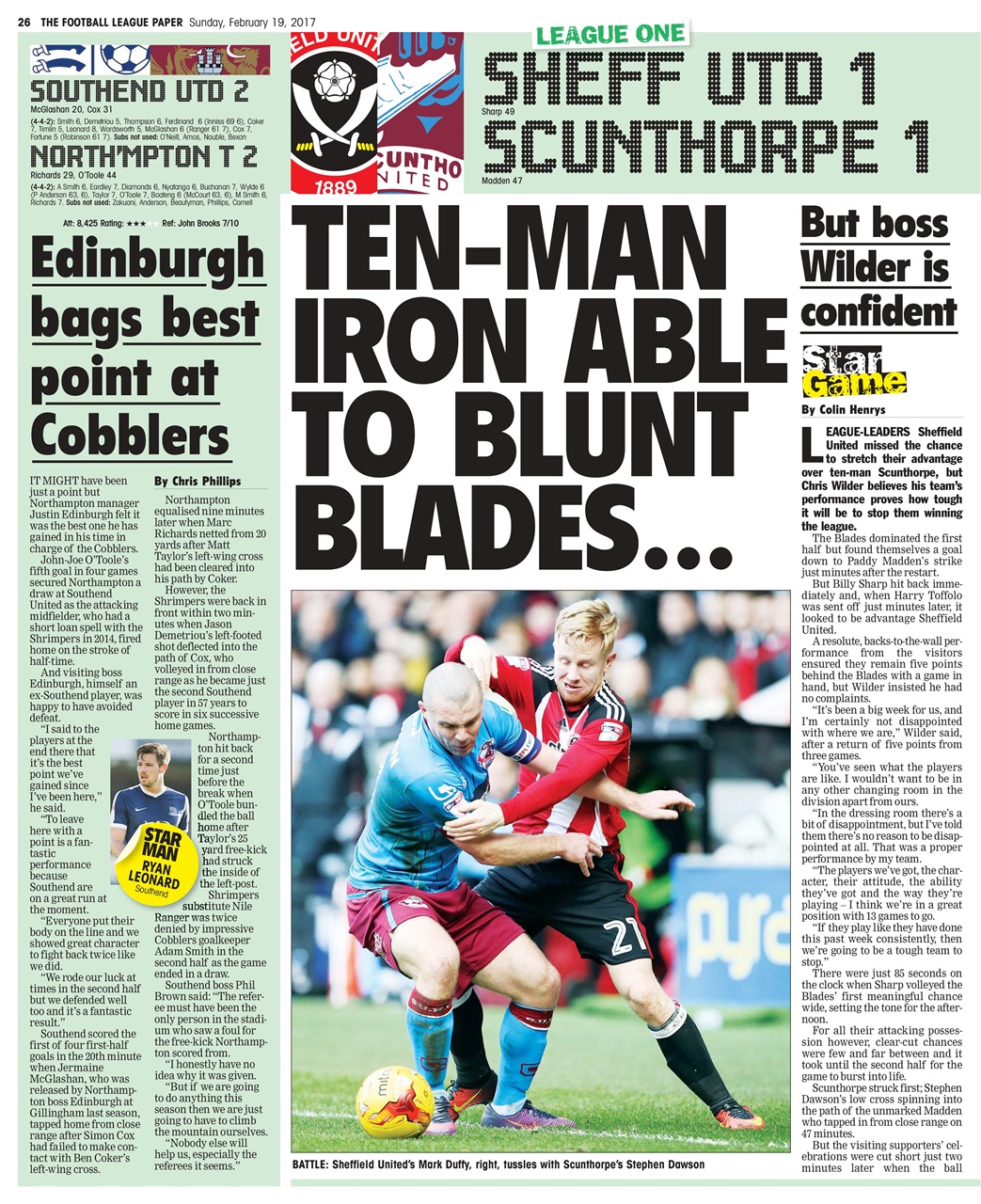 The Football League Paper Preview Pages