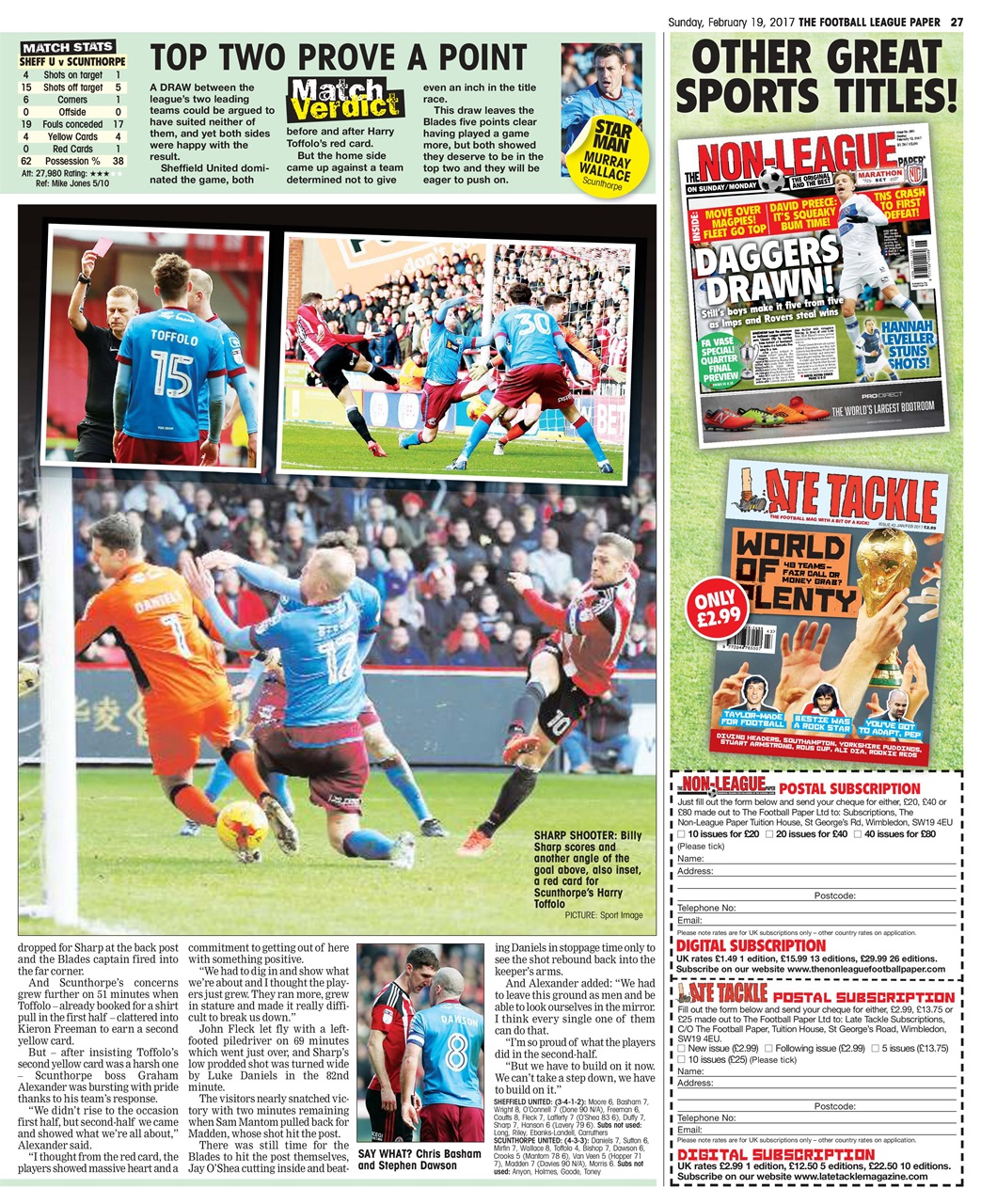 The Football League Paper Preview Pages