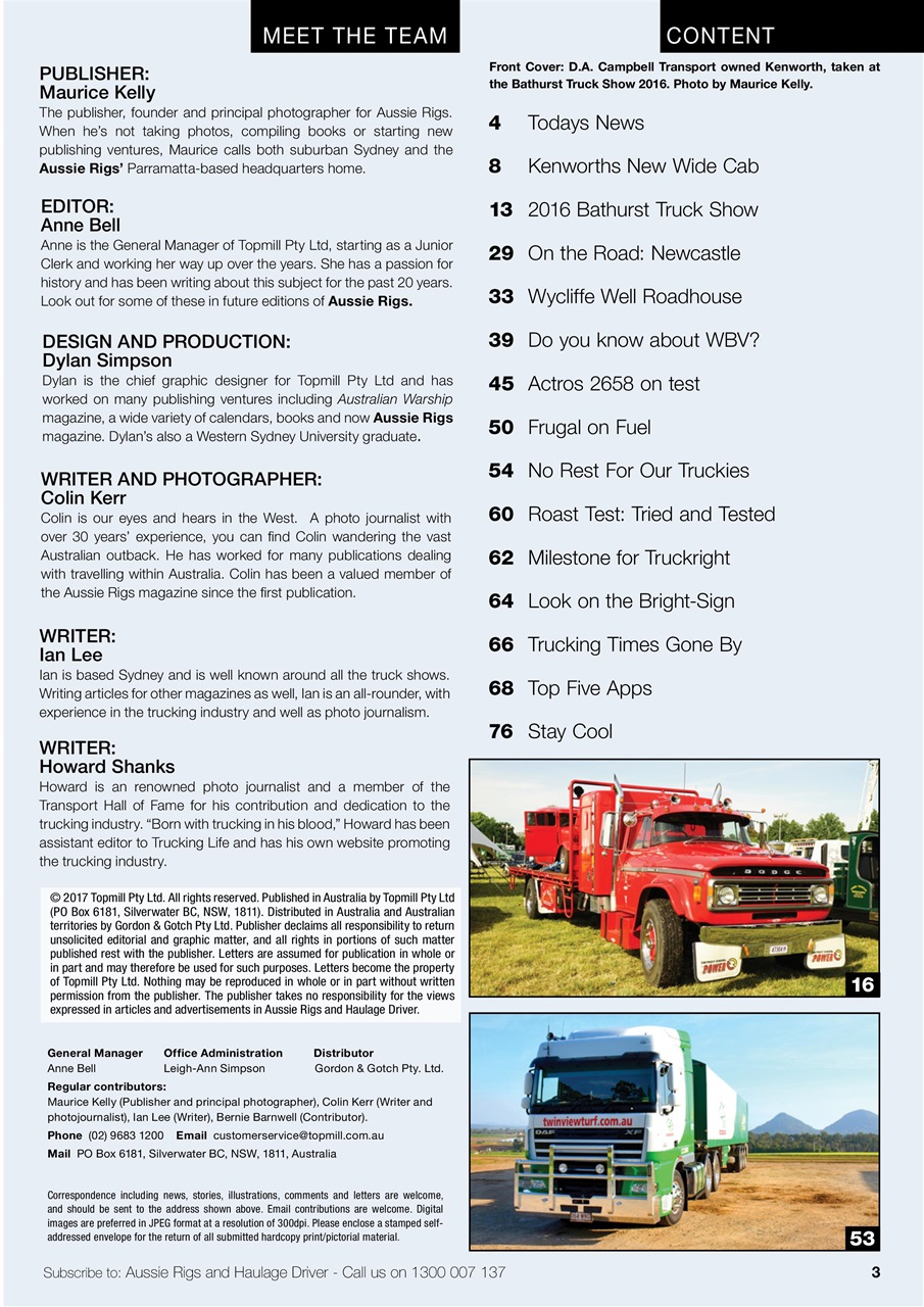 Aussie Rigs and Haulage Driver Preview Pages