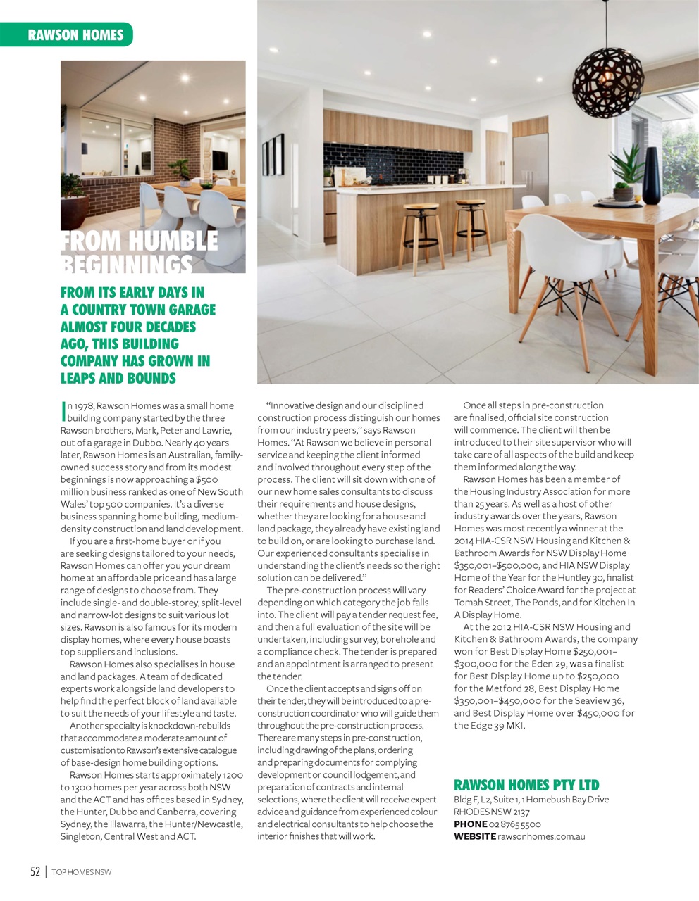 HIA Top Homes Preview Pages