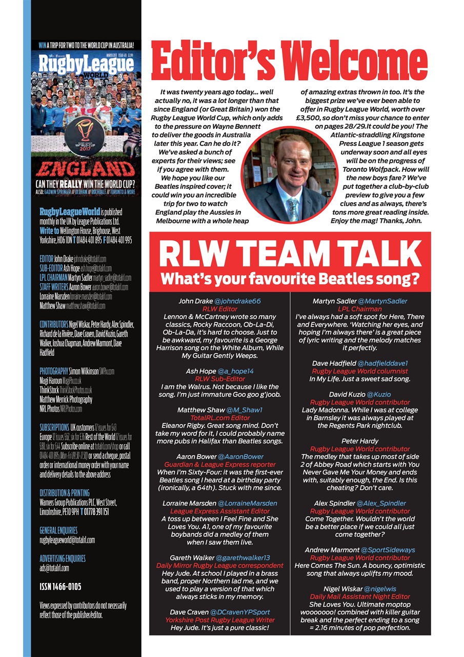 Rugby League World Preview Pages
