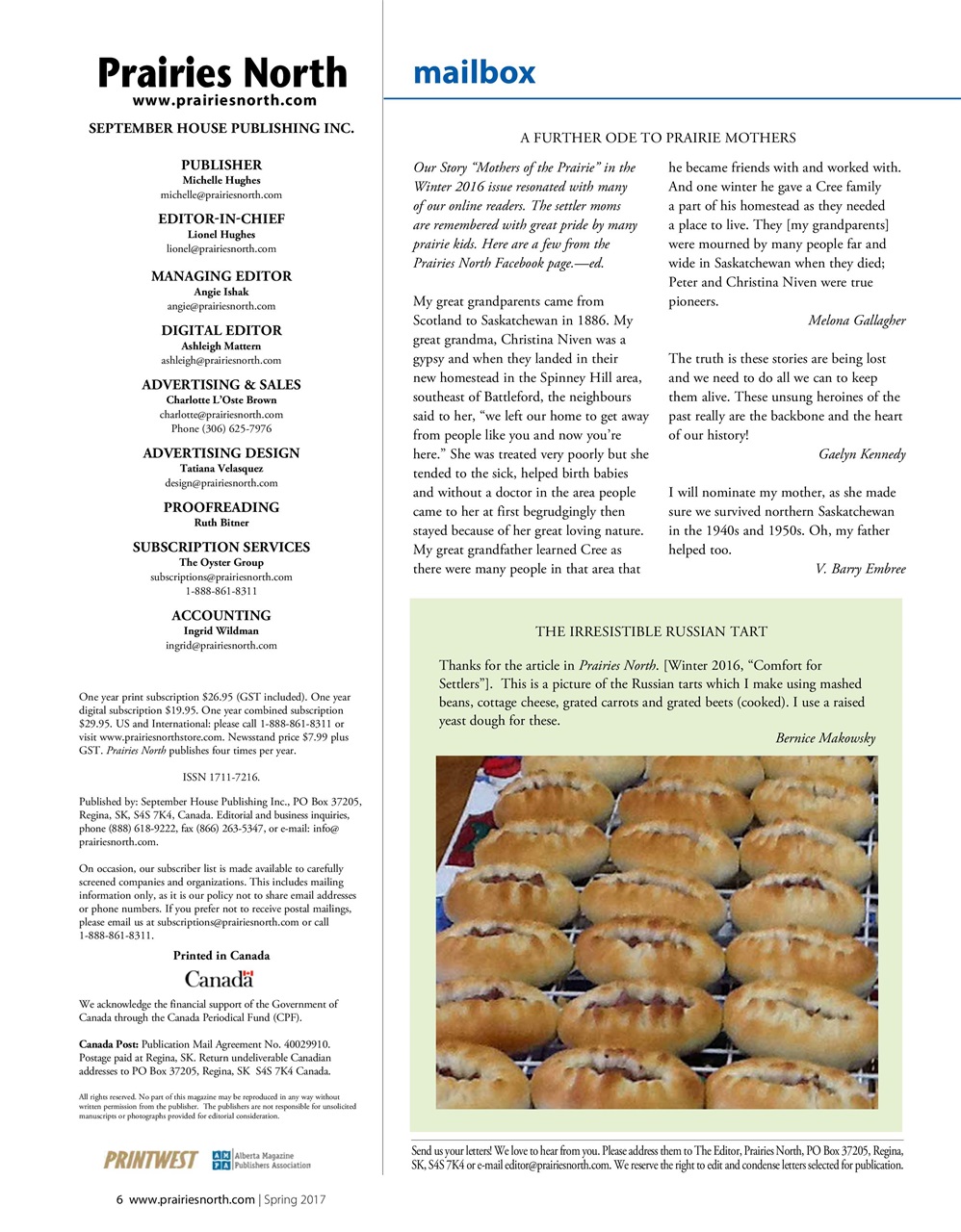 Prairies North Magazine Preview Pages