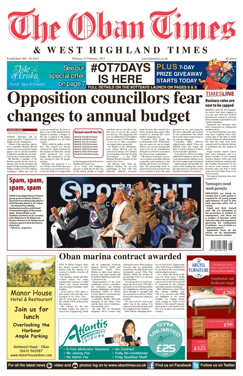 The Oban Times & Lochaber Times Preview Pages