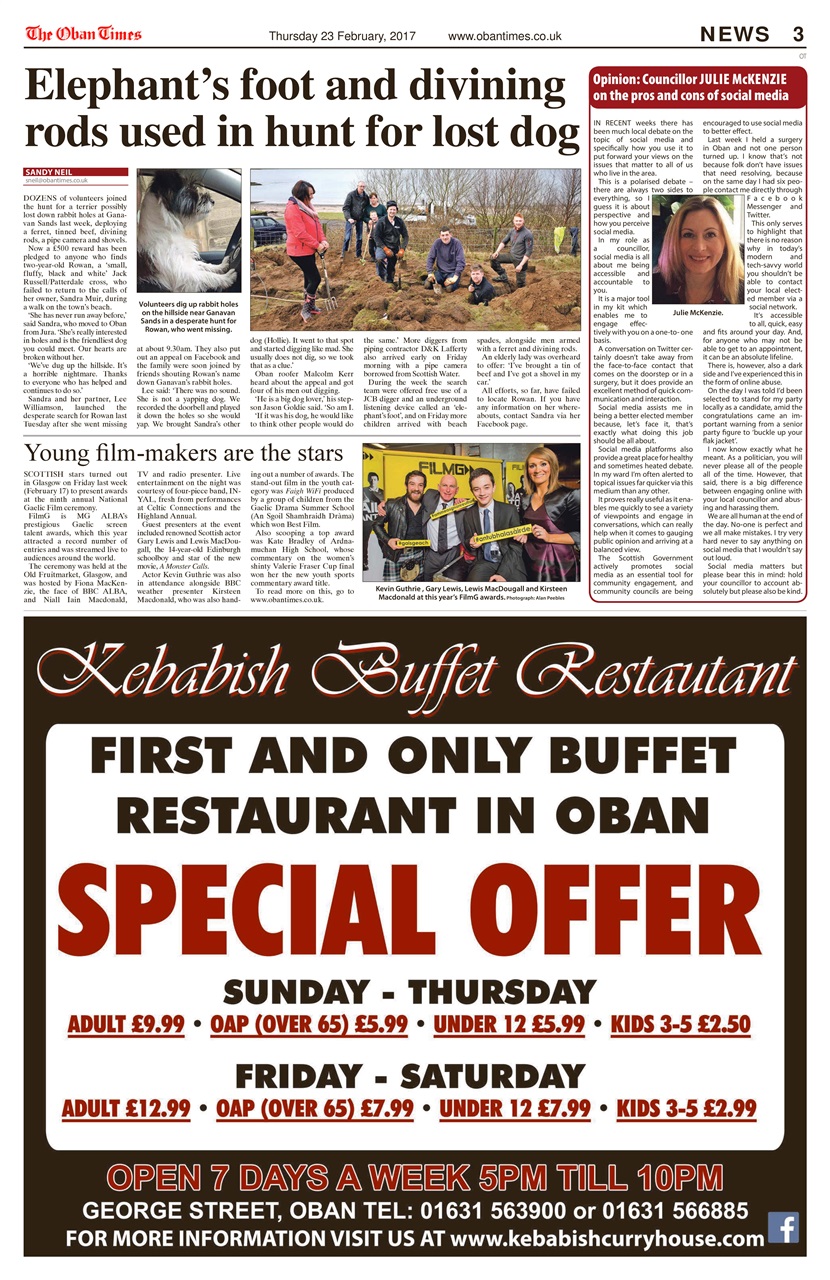 The Oban Times & Lochaber Times Preview Pages